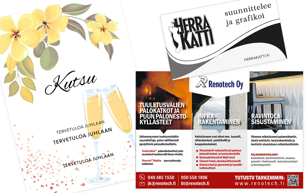 kortit käyntikortit mainokset